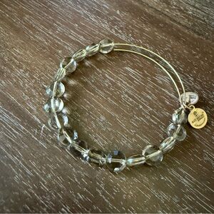 Alex and Ani Gold and Smoke Crystal Beaded Bracelet
